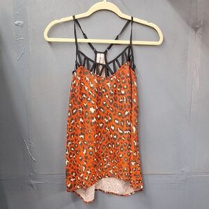 Orange Leopard Print Women's Top